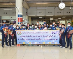 คณะเจ้าหน้าที่และนักกีฬายกน้ำหนักทีมชาติไทยชุดการแข่งขันกีฬาซีเกมส์ เดินทางถึงสุวรรณภูมิแล้ว