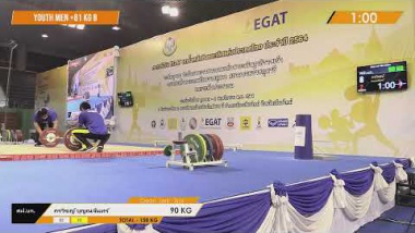 การแข่งขัน EGAT ยกน้ำหนักชิงชนะเลิศแห่งประเทศไทย ประจำปี 2564 27/10/2021 MEN +81 kg B